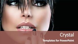  Presentation with nails - Amazing PPT theme having fashion art portrait of beautiful backdrop and a violet colored foreground