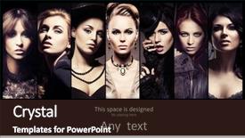  Presentation with detective - Presentation having fashion beauty and jewelry collage background and a wine colored foreground