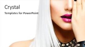  Presentation with black girl - Colorful PPT theme enhanced with fashion beauty girl punk style backdrop and a white colored foreground