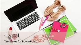  Presentation with life insurance concept leaflets - Audience pleasing PPT theme consisting of fashion blogger concept still life backdrop and a lemonade colored foreground