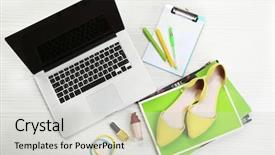  Presentation with blogger - Audience pleasing slides consisting of fashion blogger concept still life backdrop and a soft green colored foreground