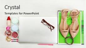  Presentation with blogger - Beautiful slides featuring fashion blogger concept still life backdrop and a white colored foreground