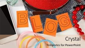  Presentation with blogger - Colorful slides enhanced with fashion blogger concept backdrop and a coral colored foreground