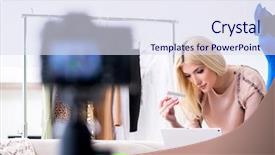  Presentation with video woodland - Colorful PPT layouts enhanced with fashion blogger recording new video backdrop and a  colored foreground