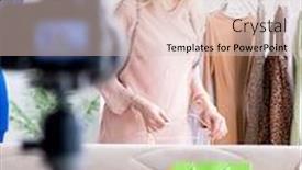  Presentation with blogger - Cool new slide set with fashion blogger recording new video backdrop and a lemonade colored foreground