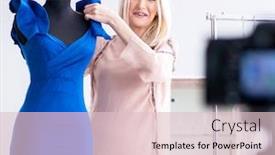  Presentation with blogger - Slide deck enhanced with fashion-blogger-recording-new-video background and a lemonade colored foreground