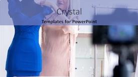  Presentation with blogger - Beautiful slides featuring fashion-blogger-recording-new-video backdrop and a teal colored foreground