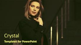  Presentation with fashion handbag - Slides enhanced with fashion blond business woman walking in city street stylish female model in classic black coat with handbag background and a wine colored foreground