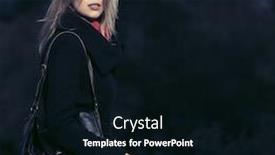  Presentation with fashion handbag - Colorful PPT theme enhanced with fashion blond business woman walking in city street stylish female model wearing classic black coat with leather handbag backdrop and a black colored foreground