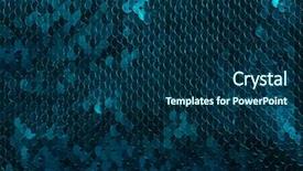  Presentation with metallic blue - Beautiful PPT theme featuring fashion blue material metallic fabric backdrop and a ocean colored foreground