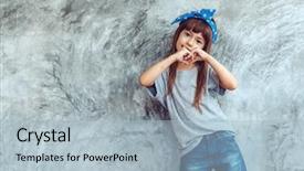  Presentation with kids fashion - Audience pleasing presentation theme consisting of wall minimalist street fashion kids backdrop and a light blue colored foreground