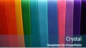 Presentation with green fashion - Amazing slide set having fashion colored ribbon rainbow backdrop and a ocean colored foreground
