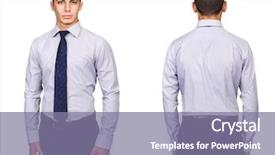  Presentation with human rights concept chained man - Colorful PPT theme enhanced with fashion concept isolated on white backdrop and a coral colored foreground