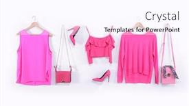  Presentation with fashion handbag - Presentation theme featuring fashion-concept-pink-clothes-sweater background and a white colored foreground