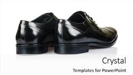  Presentation with fashion shoes - Presentation theme featuring fashion concept with male shoes background and a  colored foreground