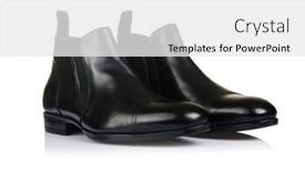  Presentation with fashion shoes - PPT theme enhanced with fashion-concept-with-male-shoes background and a white colored foreground