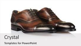  Presentation with fashion shoes - Audience pleasing presentation theme consisting of fashion concept with male shoes backdrop and a light gray colored foreground
