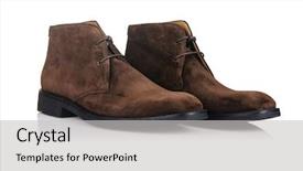  Presentation with fashion shoes - Cool new presentation theme with fashion concept with male shoes backdrop and a  colored foreground