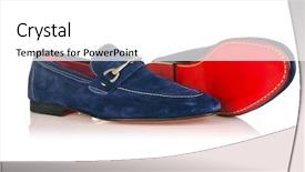  Presentation with fashion shoes - PPT layouts consisting of fashion concept with male shoes on white background and a white colored foreground