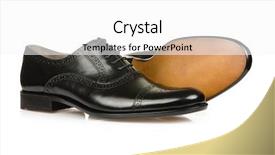  Presentation with fashion shoes - Presentation enhanced with fashion concept with male shoes background and a  colored foreground