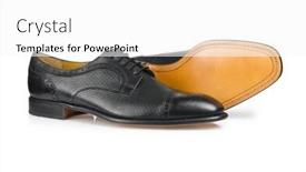  Presentation with fashion shoes - PPT layouts with fashion concept with male shoes on white background and a white colored foreground