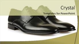  Presentation with fashion shoes - Beautiful slides featuring fashion concept with male shoes backdrop and a soft green colored foreground