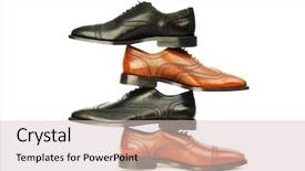  Presentation with fashion shoes - Cool new slide deck with fashion concept with male shoes backdrop and a lemonade colored foreground