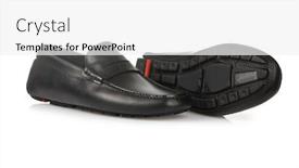  Presentation with fashion shoes - Colorful presentation theme enhanced with fashion-concept-with-male-shoes backdrop and a white colored foreground