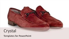  Presentation with fashion shoes - Colorful presentation enhanced with fashion-concept-with-male-shoes backdrop and a coral colored foreground