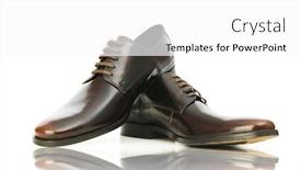  Presentation with fashion shoes - Cool new PPT theme with fashion concept with male shoes on white backdrop and a white colored foreground