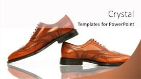  Presentation with fashion shoes - Beautiful slide deck featuring fashion-concept-with-male-shoes backdrop and a white colored foreground