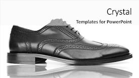  Presentation with fashion shoes - Colorful slide deck enhanced with fashion concept with male shoes backdrop and a  colored foreground