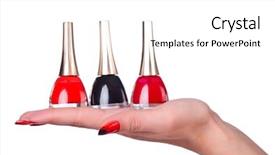  Presentation with nail art - PPT theme consisting of fashion concept with nail art background and a  colored foreground