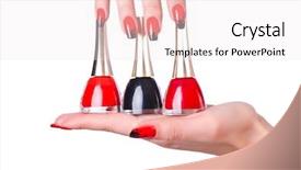  Presentation with nail art - Beautiful slides featuring fashion concept with nail art backdrop and a sky blue colored foreground