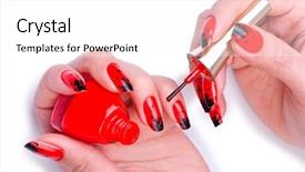  Presentation with nail art - Beautiful presentation theme featuring fashion concept with nail art backdrop and a white colored foreground