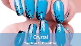  Presentation with nail art - Amazing slide deck having fashion concept with nail art backdrop and a teal colored foreground