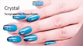  Presentation with nail art - Cool new presentation design with fashion concept with nail art backdrop and a sky blue colored foreground