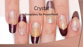  Presentation with nail art - Theme having fashion concept with nail art background and a coral colored foreground