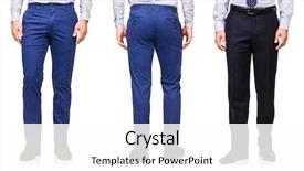  Presentation with trousers - PPT layouts with fashion concept with trousers on white background and a white colored foreground