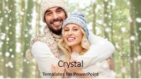  Presentation with christmas borders winter - Presentation theme featuring fashion couple christmas and people background and a  colored foreground