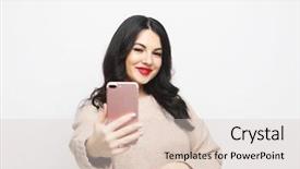  Presentation with fashion - Cool new PPT theme with fashion curvy brunette girl taking backdrop and a lemonade colored foreground