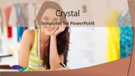  Presentation with sketching - Beautiful presentation featuring fashion design - attractive young female dressmaker sketching backdrop and a coral colored foreground