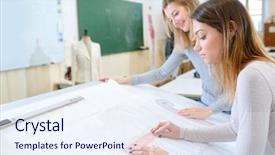  Presentation with design fashion - Colorful presentation enhanced with fashion design - textiles class backdrop and a sky blue colored foreground