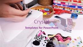  Presentation with design fashion - Presentation theme having fashion-design-close-up background and a lemonade colored foreground