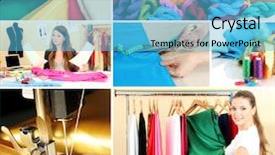  Presentation with design fashion - Amazing presentation having fashion design collage sewing items backdrop and a light blue colored foreground