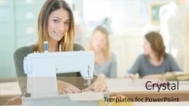  Presentation with design fashion - Colorful theme enhanced with fashion design student backdrop and a coral colored foreground