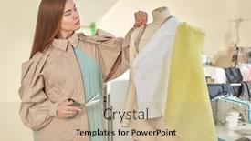  Presentation with girl design - Presentation consisting of fashion-design-studio-beautiful-stylish background and a soft green colored foreground