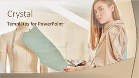  Presentation with design fashion - PPT theme enhanced with fashion-design-studio-young-stylish background and a lemonade colored foreground