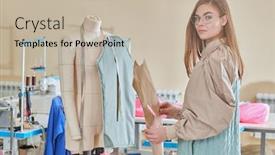  Presentation with design fashion - Presentation design having fashion-design-studio-young-stylish background and a soft green colored foreground