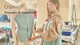  Presentation with design fashion - PPT theme with fashion-design-studio-young-stylish background and a lemonade colored foreground